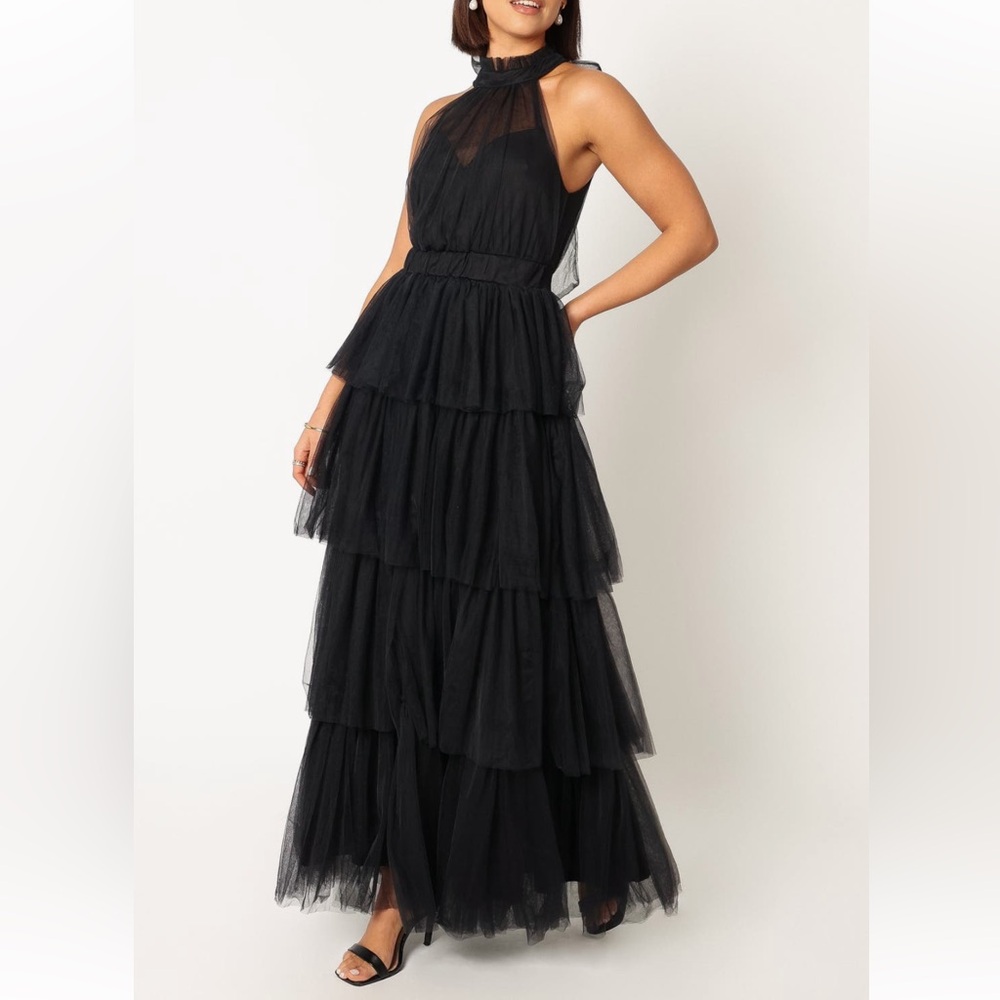 Petal & Pup Black Tiered Maxi Dress